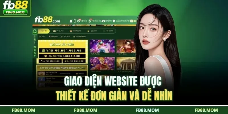 Giao diện website được thiết kế đơn giản và dễ nhìn